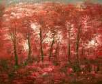 červená, zátiší, javory, stromy, krajina, obraz do bytu