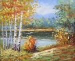 ručně malovaný obraz, obraz do interiéru, moderní obraz, obraz přírody, podzim