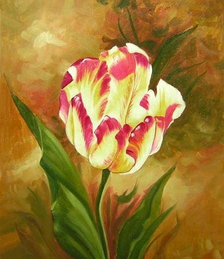 chyba tulipán, květiny, hnědá, Obrazy ručně malované, obrazy, dekorativní obrazy, obrazy do bytu, moderní obrazy, obrazy na plátně.obraz do bytu, květ