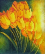 tulipány, květiny, květinový motiv,Obrazy ručně malované, obrazy, dekorativní obrazy, obrazy do bytu, moderní obrazy, obrazy na plátně. obraz na prode