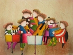 Obraz dětská kapela, dětský motiv, dekorace interiéru