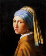 Delft, Vermeer, slavný obraz, reprodukce obrazu.