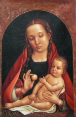 náboženský motiv, svatá žena s dítětem, obraz do bytu do kostela, křesťanský motiv