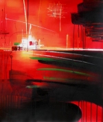 abstrakce, moderní umění, abstraktní umění, červená, moderní interiér